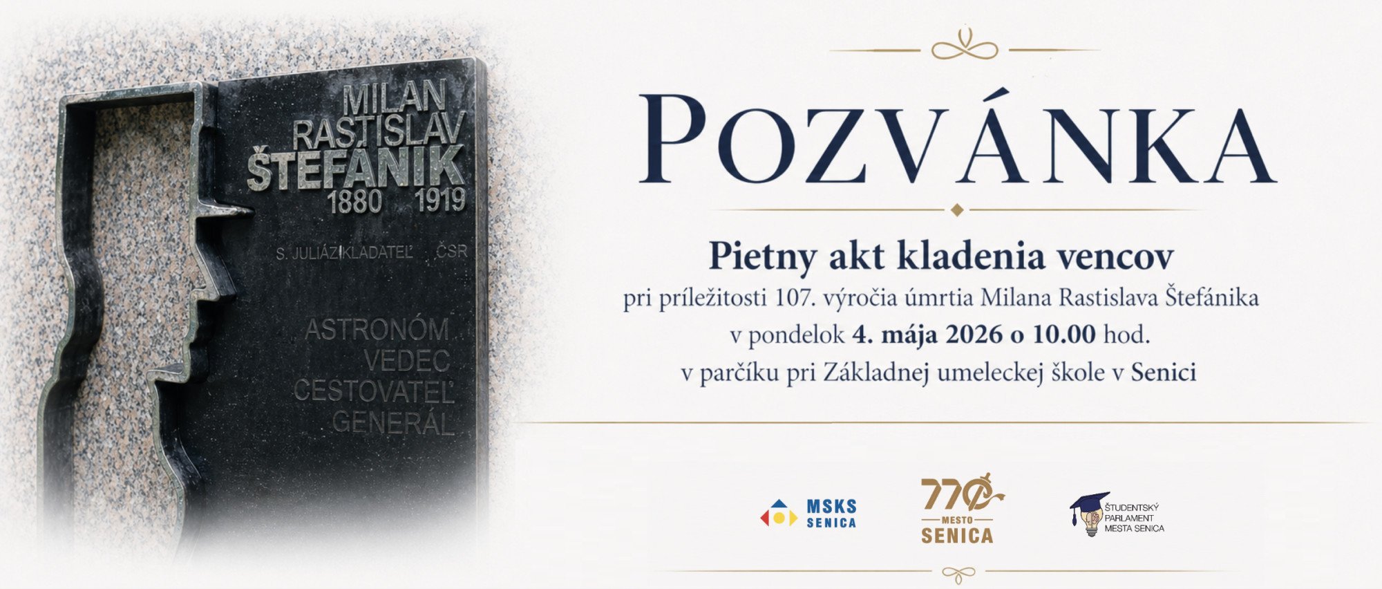 107. výročie úmrtia Milana Rastislava Štefánika