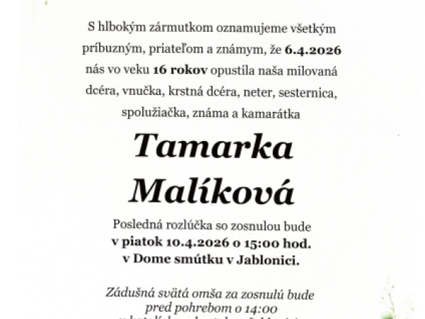 Tamarka Malíková