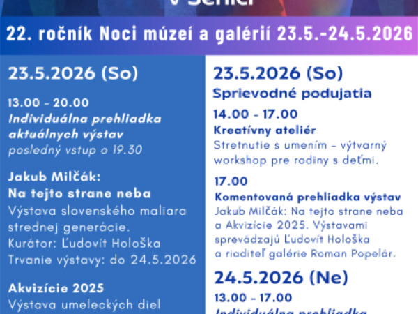 Program Záhorskej galérie Jána Mudrocha - máj 2025