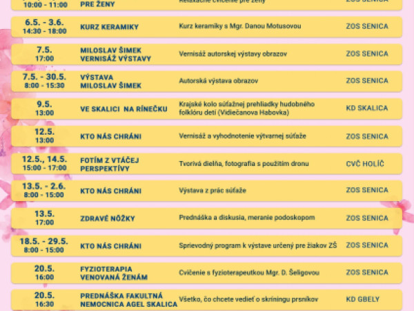 Záhorské osvetové stredisko - máj 2026