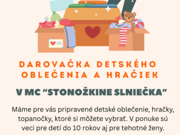Darovačka detského oblečenia a hračiek