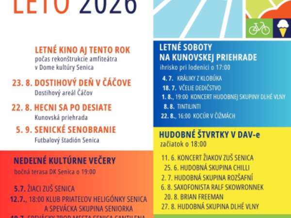 Leto v Senici bude opäť bohaté na kultúru a zážitky