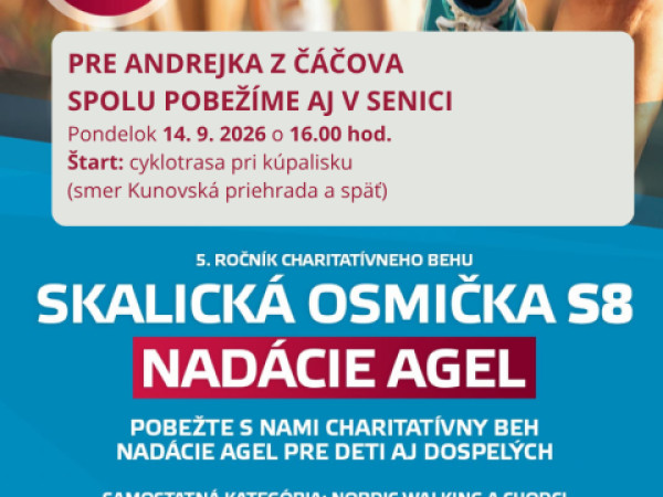 V Senici pobežíme virtuálnu Skalickú osmičku. Výťažok pomôže aj malému Andrejkovi z Čáčova
