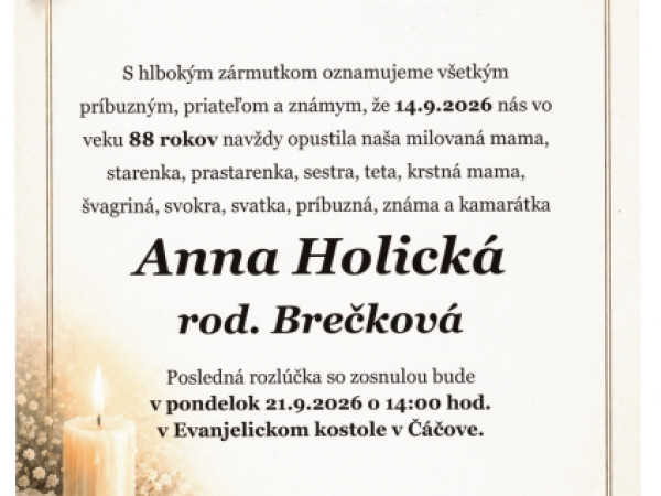 Anna Holická r. Brečková