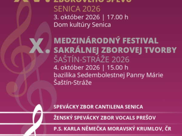 XV. Medzinárodný festival zborového spevu Senica 2026