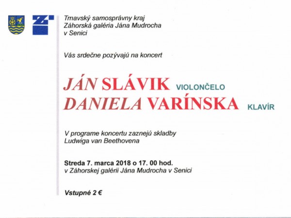 Koncert Jána Slávika a Daniely Varínskej v galérii