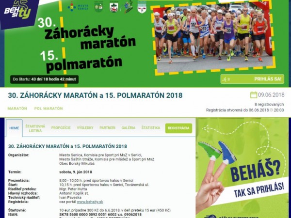 Registrácia na Záhorácky maratón spustená
