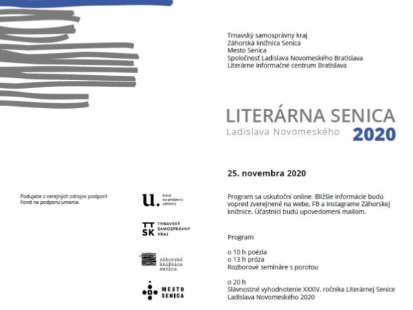 Slávnostné vyhodnotenie Literárnej Senice Ladislava Novomeského 2020
