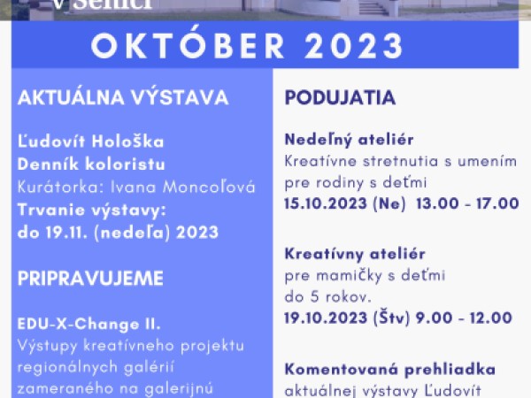 Program Záhorskej galérie Jána Mudrocha - október 2023