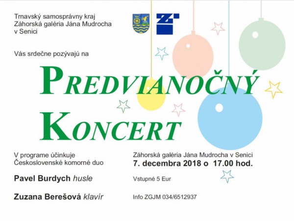 Predvianočný koncert v galérii