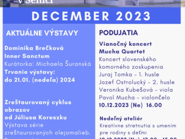 Program Záhorskej galérie Jána Mudrocha - december 2023