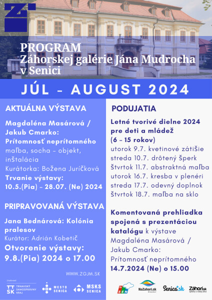 Program Záhorskej galérie Jána Mudrocha - júl 2024