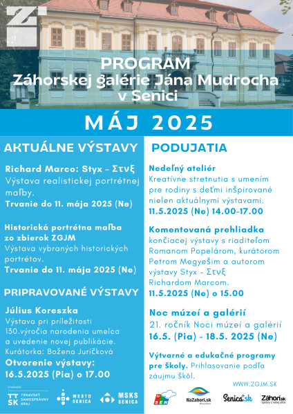 Program Záhorskej galérie Jána Mudrocha - máj 2025