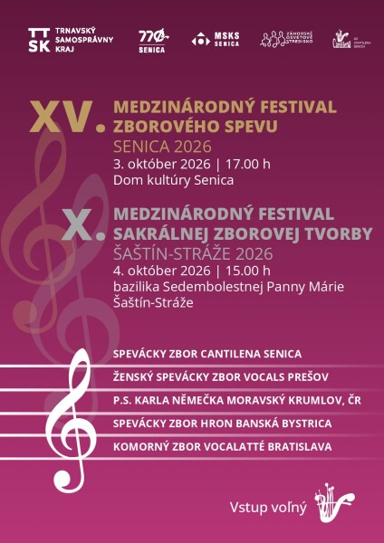 XV. Medzinárodný festival zborového spevu Senica 2026
