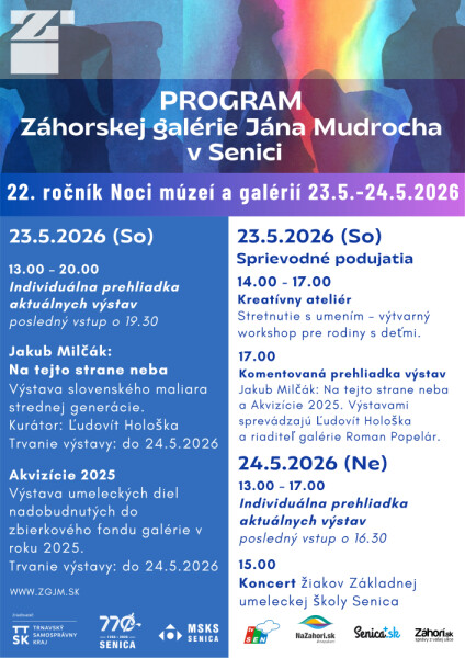 Program Záhorskej galérie Jána Mudrocha - máj 2025