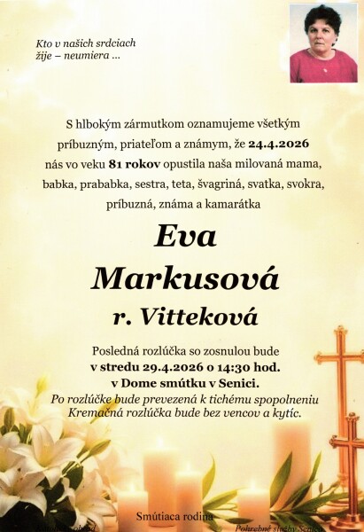 Eva Markusová r. Vitteková