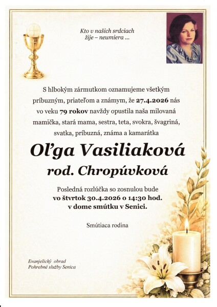 Oľga Vasiliaková r. Chropúvková